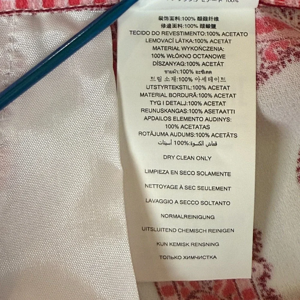 Michael Michael Kors Pants Womens Large Pink Print Wide Leg Crop Palazzo Pull On